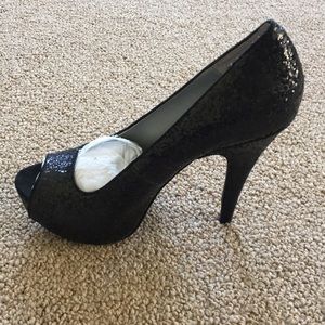White by Vera Wang glitter heels